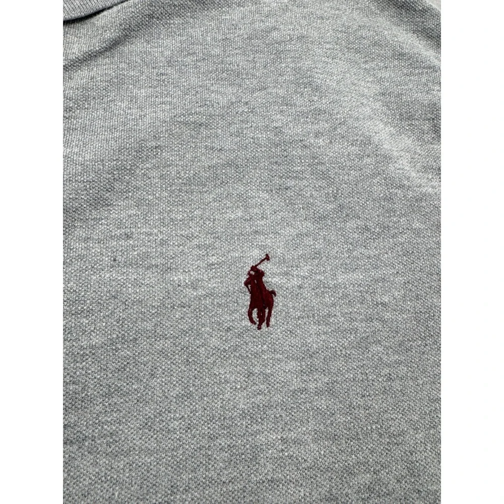 Polo Ralph Lauren Mens XXL Gray Custom Fit Short Sleeve Pique Polo Shirt‎